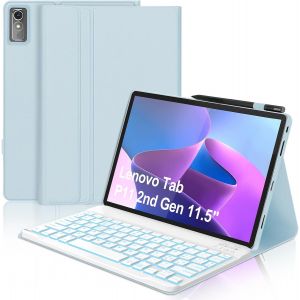 Clavier pour Lenovo Tab P11 (2nd Gen), 7 fonctions de r&eacute;tro&eacute;clairage, &eacute;tui de 11,5"" pour Lenovo Tab 11(TB350FU/TB350XU 2022), Tsatiera Italienne Slim Bluetooth Amovible Magn&eacute;tique Bleu - Neuf