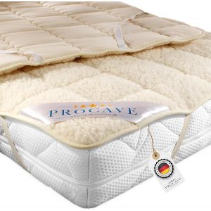 Lbgwp60-Sur-Matelas En Velours De Laine De Mouton Et Laine Vierge, Sur-Matelas De Haute Qualité, Protège-Matelas Doté De 4 Coins Élastiqués, Alèse 140x200 Cm - Neuf