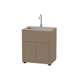 Meuble Avec Evier Integre, 80 X 55 Cm Taupe - Neuf