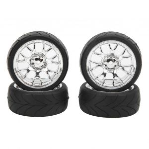 4PCS 1/10 RC Roues Forte Amortissement Haute R&eacute;sistance &Agrave; L'abrasion RC Pneus En Caoutchouc RC Voiture Pneus pour La plupart 1/10 Plat Voiture De Sport B Pneu - Neuf