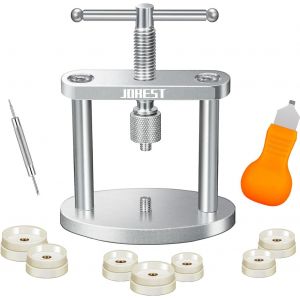 Kalanka-Jorest Presse De Bo&icirc;tier Montre, Outil Pour Ouvre Et Fermer Boitier Montre, Kit Changement Pile Montre, Kit Reparation Montre, Avec Manuel D'instruction, Pour Les Cadrans Ronds Uniquement - Neuf