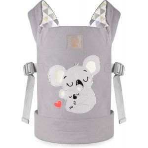 ERYI-Porte-Poupée Pour Enfants, Porte-Bébé Reborn Avec Sangles Réglables Pour Animal En Peluche, Poupée Américaine, Accessoires De Poupée U2013 Gris U2013 Koala Brodé - Neuf