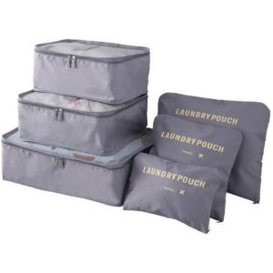 Lot De 6 Sacs De Rangement Pour Val , Sacs &Agrave; V&ecirc;tements, Sacs &Agrave; Chaussures, Sac De Rangement, Sac De Voyage Pour V&ecirc;tements, Chaussures, Cosm&eacute;tiques, Sous-V&ecirc;tements Gris - Neuf