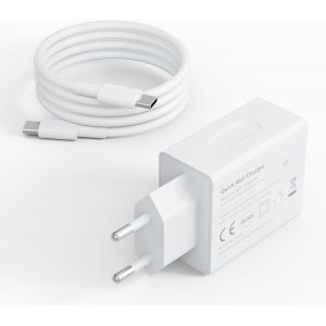 LORANKA-25W Chargeur USB C Secteur Charge Rapide pour Samsung Galaxy S25, S24, S23, S22, S21, S20+, FE, Ultra, A15, A54 5G, A55, A56, A34, A35, Note 20, 10, 9, avec c&acirc;ble 1.5M, Adaptateur Super Fast - Neuf