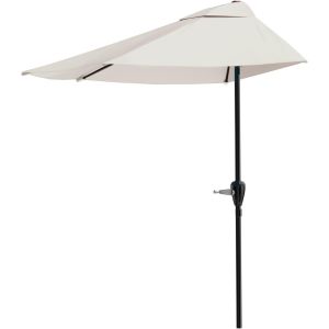 Ulteronixshop-Demi-parasol de terrasse de 2,7 m &iquest; Ouverture en demi-cercle facile &agrave; manivelle &iquest; Pour contre un mur, un porche ou un balcon (brun roux) - Neuf