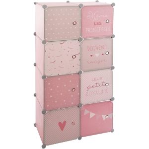 SUBZONAL-Atmosphera - Casiers de Rangement Enfant Penderie - Rose 65x125 cm - Neuf