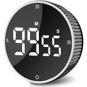 Eryi-Minuteur De Cuisine Numérique Magnétique - Minuteur De Cuisine - Chronomètre - Compte À Rebours - Avec Affichage Led - Minuteur Pour La Cuisine, La Pâtisserie, Le Fitness - Avec Batterie - Neuf