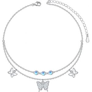 Cmjaagur-Bracelet De Cheville Pour Femme - En Argent Sterling 925 - Réglable - Étanche - Motif Papillon - Bijou Pour Femme[M893] - Neuf
