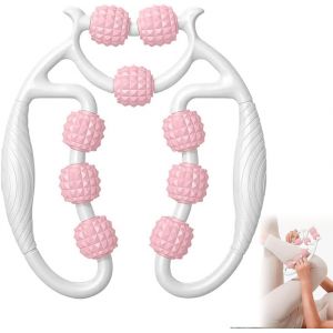 Rouleau Massage, Rouleau De Jambe, Anti Cellulite Roller,Rouleaux De Massage &Agrave; 9 Roues Pour Les Jambes, Rou-Leau De Mass-Age Cellulite Pour Bras, Mollets, Cou, Dos Ou &Eacute;paules Rose - Neuf