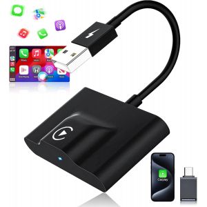 KALANKA-Adaptateur CarPlay sans Fil - Convertir Filaire en Wireless CarPlay, USB C/A Plug & Play CarPlay Adaptateur sans Fil, Compatible iOS 10+ et Les Voitures équipées de CarPlay Filaire à partir d - Neuf