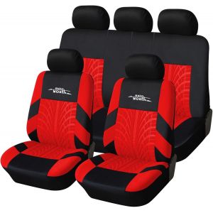 NouvelHorizonstore-Lot de 9 Housses de si&egrave;ges avants et Banquette arri&egrave;re de Voiture s&eacute;par&eacute;es pour Femmes, Ensemble Complet de Housses de Protection de si&egrave;ge Auto, Rouge - Neuf