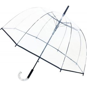 Parapluie - Anti-Vent - 8 Baleines En Vrais Fibres - Transparent - Long Cloche - Extreme Solide - Neuf