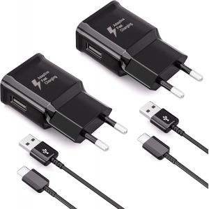 2-Pack Chargeur Usb Avec C&acirc;ble De Usb Type-C 1,5M Pour Samsung Galaxy S8 S8+ S9 Plus S9+ S10 S10 Plus S10E S20 A10E A12 A13 A14 A15 A25 A34 A55 A54 A51 A72 A32 Note 8/9, Chargeur Rapide Telephone - Neuf