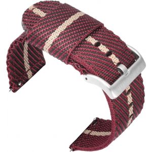 Kal-18mm Bracelets De Remplacement En Nylon Facilement Interchangeables Pour Montre Compatible Avec Fossil Q, Michael Kors Runway, C2 Rose Gold; Withings/Nokia Activité Pop, Steel, Steel Hr 36mm - Neuf