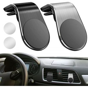 2 Pièces Support Telephone Voiture Magnetique,Support Voiture Auto Universel Rotation 360° Aimant Telephone Voiture Et Un Bouton De Libération Pour Smartphones,Support Telephone Voiture Magnetique - Neuf