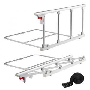Barri&egrave;re de Lit Pliable pour Personnes Ag&eacute;es-Duoku-975 mm-Rail de S&eacute;curit&eacute; pour Lit M&eacute;dical-Sangle de Fixation-Hauteur Ajustable - Neuf
