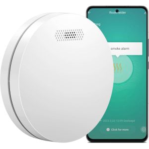 JGD-Smart Connect D&eacute;tecteur de Fum&eacute;e Connect&eacute; - Batterie de 10 Ans - Alarme Incendie WiFi avec Smart Life & Tuya - Neuf