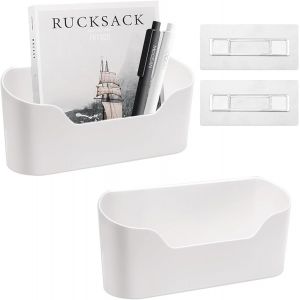 KALANKA-2 Pi&egrave;ces Armoires Cuisine Porte Bo&icirc;te Rangement avec 2 Tampon Adh&eacute;sif, Support Stockage Murale Autocollantes, Organisateur Plastique Adh&eacute;sive pour Cuisine, Salle Bain, R&eacute;frig&eacute;rateur, Petits O - Neuf