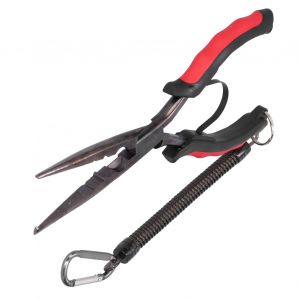 Pince De Peche Taille L, Anneau Fendu, Retrait D'hamecon, Coupe-Fil, Controle De La Poignee Avec Corde Anti-Perte - Neuf