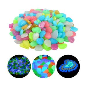 100 Pierres Lumineuses Colorées ¿ Galets Décoratifs Écologiques Pour Jardin, Aquarium, Artisanat Et Décoration De Piscine - Neuf