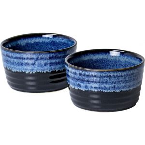 Tianyi-Ramequins En Porcelaine, Moule &Agrave; Souffl&eacute; Porcelaine Bleu, Cr&egrave;me Brul&eacute;e Muffin Bols De 2 Pcs X 240ml, Coupelle &Agrave; Dessert Pour Four Et Micro-Onde, Parfait Pour Souffl&eacute; Cr&egrave;me Brul&eacute;e Muffin - Neuf