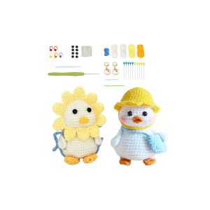 Kit De Crochet Pour D&eacute;butants : Canard &Agrave; P&eacute;tales Et Canard Voyageur Avec Tutoriel Vid&eacute;o Et Mat&eacute;riel De D&eacute;marrage Complet - Neuf