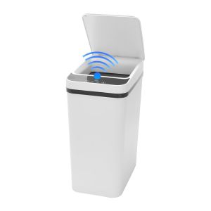 Poubelle &Agrave; Capteur 8L, Poubelle Automatique Avec Couvercle, Petite Poubelle Intelligente, Fonctionne &Agrave; Piles, Poubelle De Cuisine Chambre Salle De Bain Toilettes Bureau H&ocirc;tel (Blanc) - Neuf