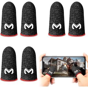 Mevronisshop-Gaming Finger Caps, 6 Pi&egrave;ces Finger Sleeves Gaming, Bouchons Pour Doigts De Jeu, &Eacute;cran Tactile, R&eacute;sistants &Agrave; La Transpiration Et Respirants En Fibre D'argent, Adapt&eacute;s &Agrave; Tous Les Appareil - Neuf