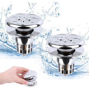 Bouchon de baignoire, bouchon d'évier de cuisine, bonde de lavabo, bouchon d'évier, bouchon de baignoire universel pour filtre à cheveux - trou de vidange 34-40 mm - Neuf