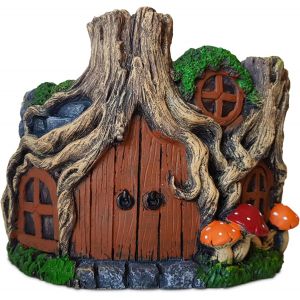 Pot De Fleurs Maison Hobbit En B&eacute;ton Peint &Agrave; La Main &iquest; Cache-Pot Pour Plantes,Bonsa&iuml;s Et Fleurs &iquest; D&eacute;coration Fantastique Pour Jardin Et Int&eacute;rieur-Id&eacute;e Cadeau Unique - Neuf