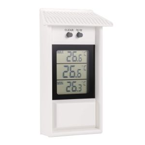 Thermomètre de Serre, Moniteur de Thermomètre Numérique à Effet de Serre Numérique Min Étanche Résolution de 0,1 ° C, Plage de Température de -20 à 50 ° C, Alimenté par Batterie Murale (Blanc) - Neuf