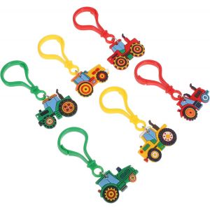 6 Pièces Porte Clés Tracteur De Ferme Cartoon Pour Garçon Fille Porte Clés Mignon À Offrir Lors De Fêtes Récolte Décoration Pour Sacs À Et Amusants Et - Neuf