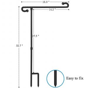 les d&eacute;corations de no&euml;l Version Am&eacute;lior&eacute;e de Jardin Pavillon Stand Pas Besoin de Bouchon de Jardin M&acirc;t de Drapeau en M&eacute;tal Rev&ecirc;tu de Poudre-la M&eacute;t&eacute;o-la Preuve de la Peinture Avec un Clip Sans Fl - Neuf