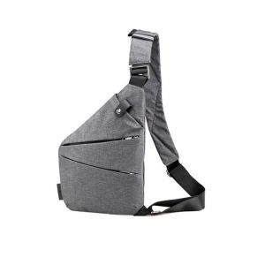 Sac &Agrave; Dos Imperm&eacute;able Pour Homme - Sac &Agrave; Bandouli&egrave;re Antivol Pour Sports De Plein Air, Bandouli&egrave;re R&eacute;glable, Polyester Gris - Neuf