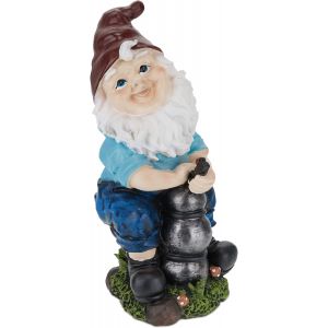 MEVRONISSHOP-Nain de Jardin avec Pompe &agrave; Eau, r&eacute;siste aux intemp&eacute;ries, HxLxP: 24,5x11x14 cm, Figurine d&eacute;co, Multicolore - Neuf