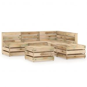 Prolenta Premium - Salon De Jardin 6 Pcs Bois De Pin Impr&eacute;gn&eacute; De Vert - Neuf