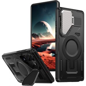 Kal-Coque For Samsung Galaxy S25 Ultra, Compatible With Magsafe, Samsung S25 Ultra Stand Mobile Phone Housse, Magnetic Shockproof Protective Etui,Black - Neuf
