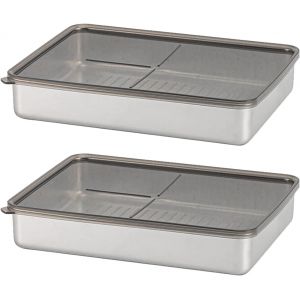 Boites Alimentaires Hermétiques,Jeu De 2 Récipients À Charcuterie,Empilables Boite De Rangement Frigo Taille Supplémentaire Pour Fromage,Viande,Boîte À Saucisses - Neuf