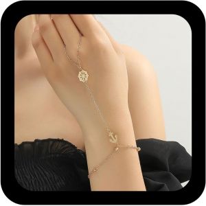 Kal-Bracelets De Gouvernail Boho Chaîne D'esclave Ancre Vintage Bracelet De Gouvernail Bracelet D'ancre Nautique Bracelets De Gouvernail Bracelet D'esclave Ajustable Pour Femmes - Neuf
