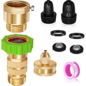 Kit Regulateur de Pression en Laiton pour Irrigation Goutte a Goutte avec Adaptateurs de Tuyau - Neuf