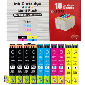 T1285 Multipack ink Compatible avec Epson 4x T1281-2x T1282-2x T1283-2x T1284 Stylus SX125 SX130 SX230 SX235 SX445 SX440 SX438 SX435 S22 SX430 425 W SX. 425 SX420 BX305 (10-Pack) - Neuf
