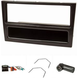 Kit de montage radio compatible avec Opel Corsa C Combo OB Vectra C Meriva noir avec adaptateur Quadlock ISO Fakra Adaptateur d'antenne Phantom DIN ISO Etrier de déverroui... - Neuf
