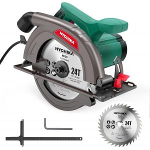 JEXNOVASHOP-HYCHIKA Scie Circulaire, 1300 W 4500 RPM 185 mm Scies Circulaires &Eacute;lectriques Filaire, Moteur Haute Puissance, Profondeur de coupe 65 mm (90&ordm;), 45 mm (45&ordm;), pour la Coupe du bois et du Pl - Neuf