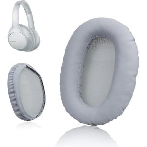 KAL-Coussinets D'Oreille De Rechange Compatibles Avec Sony Wh-Ch700N, Wh-Ch710N, Wh-Xb900N, Coussinets D'Oreille En Mousse À Mémoire De Forme En Cuir Protéiné, Couleur Blanche - Neuf