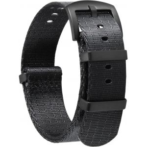 Bracelet De Montre En Nylon Balistique Militaire Remplacement Bracelet Montre Tressé Avec Noir/Argent Boucle En Acier Hommes Femmes 20 Couleurs 18mm 20mm 22mm 24mm (Version De Mise À Niveau).[U2384] - Neuf
