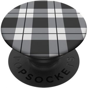 Kalanka-Plaid À Carreaux Vichy Gris Blanc Hiver Automne Popsockets Popgrip Interchangeable - Neuf
