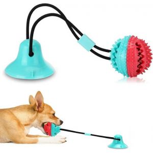 Jouet Interactif &Agrave; M&acirc;cher Durable Pour Chien - Distributeur De Friandises Puzzle Avec Ventouse Pour M&acirc;cheurs Agressifs Et Soins Dentaires - Neuf