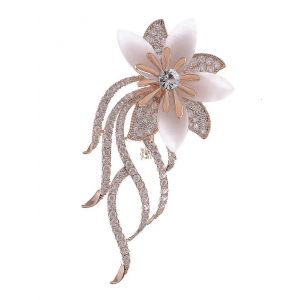 Broche De Mari&eacute;e En Strass Cristal Transparent, Motif Bouquet De Fleurs, Pour Femme. - Neuf