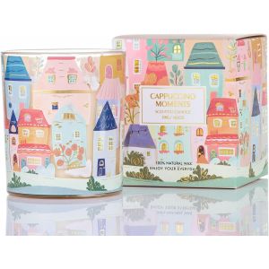 Sansh-Bougie Parfumée Graffiti Architectural Dessiné À La Main|Moments Cappuccino Scent |290g En Cire De Soja Naturelle (55h De Combustion)|Bougies De Décoration D'intérieur - Neuf