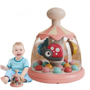 Carrousel color&eacute;, jouet musical interactif, jouet d'apprentissage sonore rotatif - Neuf